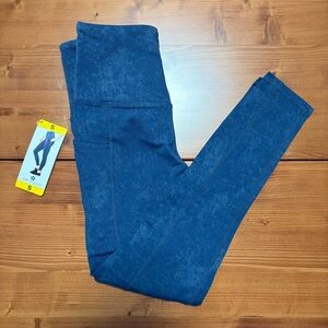 Tuff Athletics Blue Moon Print Leggings Dual Pockets